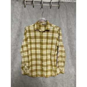 Gramicci Shirt Men L Beige Brown Plaid Button Up Western Cowboy Outdoor Casual‎